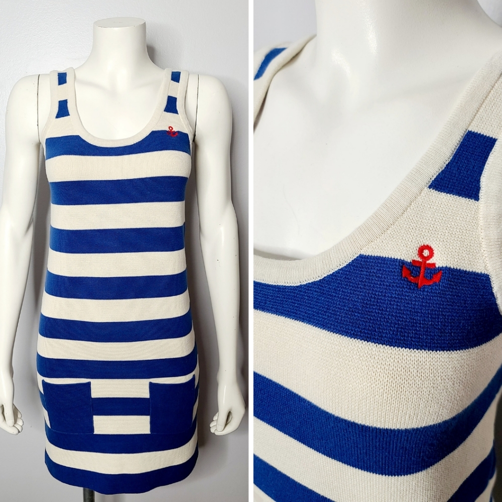 Sonia Rykiel‎ Nautical Striped Knit Dress